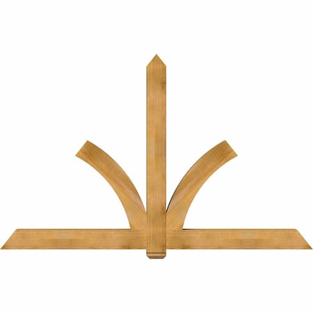 Ekena Millwork Redmond Rough Sawn Timber Gable Bracket, Western Red Cedar, 96"W x 60"H x 6"D x 6"F, 15/12 Pitch GBW096X60X0606RED00RWR